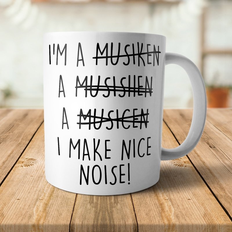 Yoosh Misspelled Musician Mug - M010 - Glasswares & Drinkwares - British D'sire