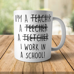 Yoosh Misspelled Teacher Mug - M012 - Glasswares & Drinkwares - British D'sire