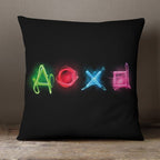 Yoosh Neon Playstation Buttons - 40 x 40 cm Cushion - Cushions & Covers - British D'sire
