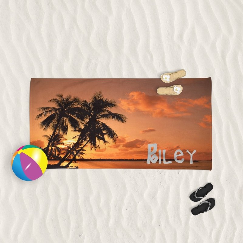 Yoosh Palm Trees Silhouette - Beach Towel - British D'sire Main image