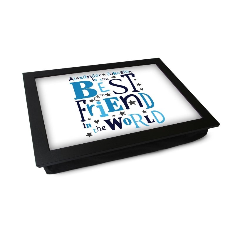 Yoosh Personalised Best Friend In The World Blue Lap Tray - L0485 Secondary image