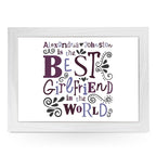 Yoosh Personalised Best Girlfriend In The World Lap Tray - L0487 - Kitchen Tools & Gadgets - British D'sire