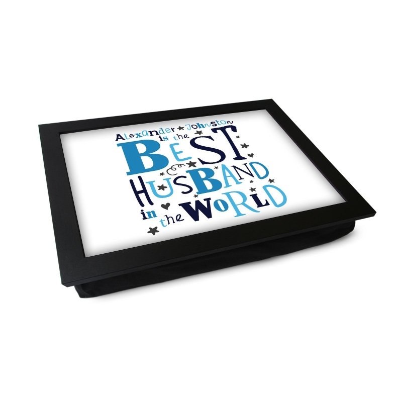 Yoosh Personalised Best Husband In The World Lap Tray - L0490 Secondary image