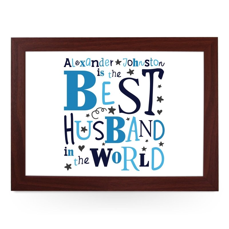 Yoosh Personalised Best Husband In The World Lap Tray - L0490 - Kitchen Tools & Gadgets - British D'sire