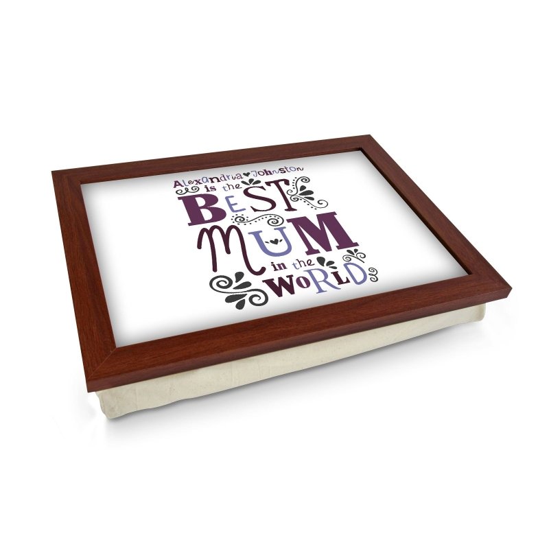 Yoosh Personalised Best Mum In The World Lap Tray - L0491 - Kitchen Tools & Gadgets - British D'sire Main image