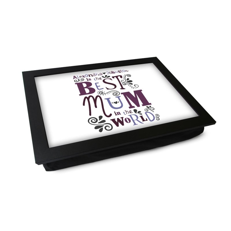 Yoosh Personalised Best Mum In The World Lap Tray - L0491 Secondary image
