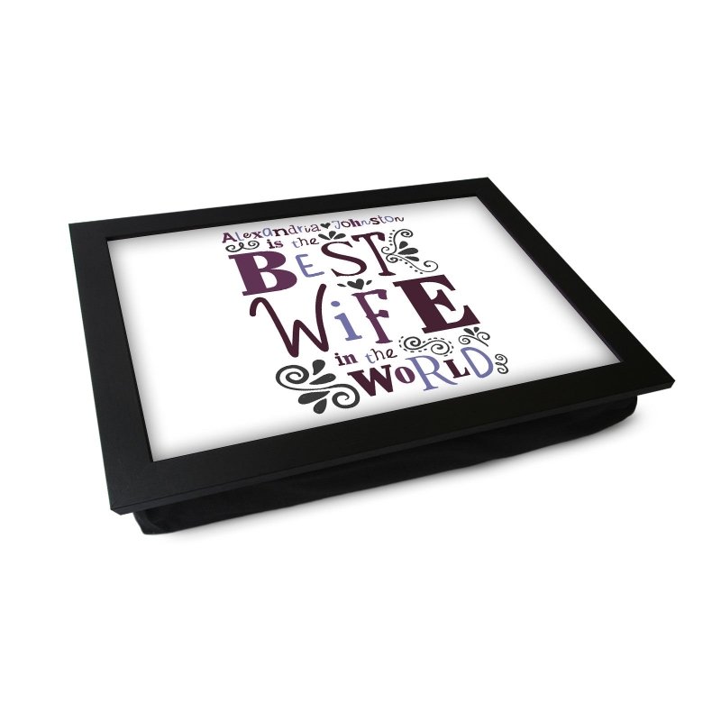 Yoosh Personalised Best Wife In The World Lap Tray - L0496 Secondary image