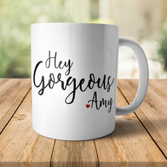 Yoosh Personalised Hey Gorgeous Mug - M036 - Glasswares & Drinkwares - British D'sire