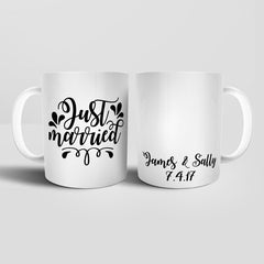 Yoosh Personalised Just Married Mug - M034 - Glasswares & Drinkwares - British D'sire