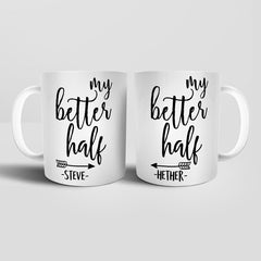 Yoosh Personalised My Better Half Mug Set - M030 - Glasswares & Drinkwares - British D'sire