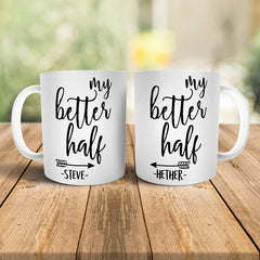 Yoosh Personalised My Better Half Mug Set - M030 - Glasswares & Drinkwares - British D'sire