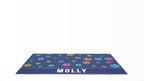 Yoosh Pet Food Floor Mat - Pet Paw Print - Blue - Personalised Name - Floor Mats - British D'sire