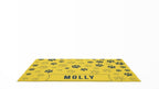 Yoosh Pet Food Floor Mat - Pet Paw Print - Yellow - Personalised Name - Floor Mats - British D'sire