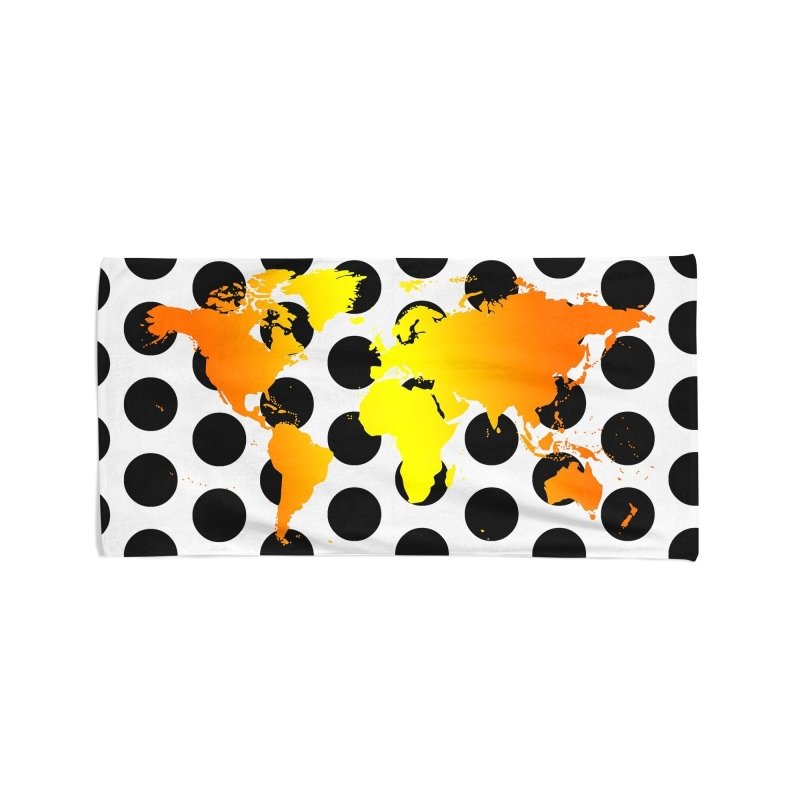 Yoosh Polka Dot World Map - Beach Towel - British D'sire