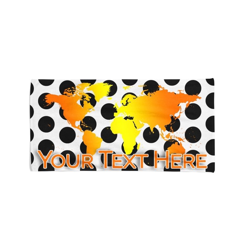 Yoosh Polka Dot World Map - Beach Towel - British D'sire