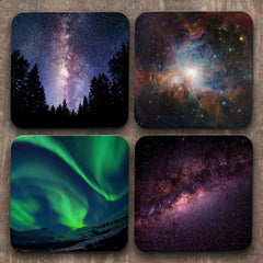 Yoosh Sky at Night x 4 Coasters Personalised Gift Unique Gift Coaster - Kitchen Tools & Gadgets - British D'sire
