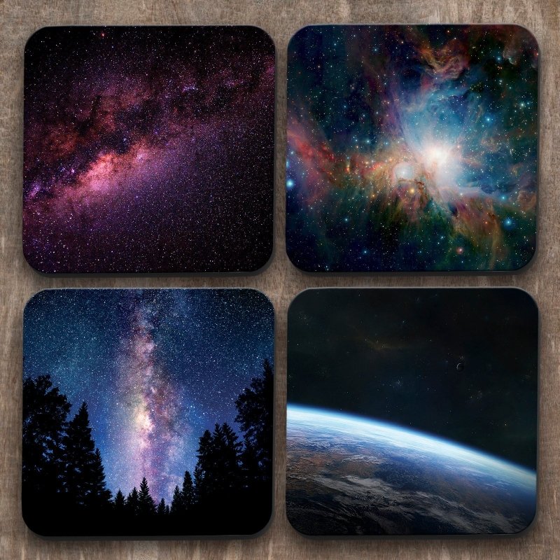 Yoosh Space x 4 Coasters - Kitchen Tools & Gadgets - British D'sire Main image