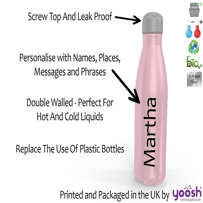 Yoosh Stainless Steel Sports and Travel Insulated Bottle - Bottles & Thermos - British D'sire