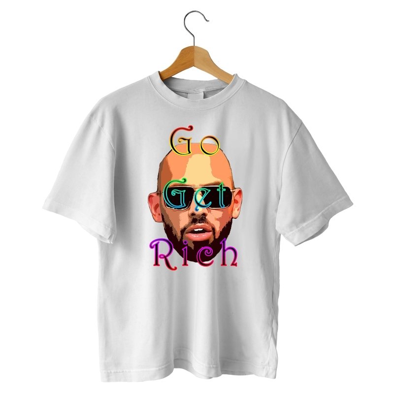 Yoosh Tate Go Get Rich Mens T-Shirt - Mens T-Shirts & Shirts - British D'sire Main image