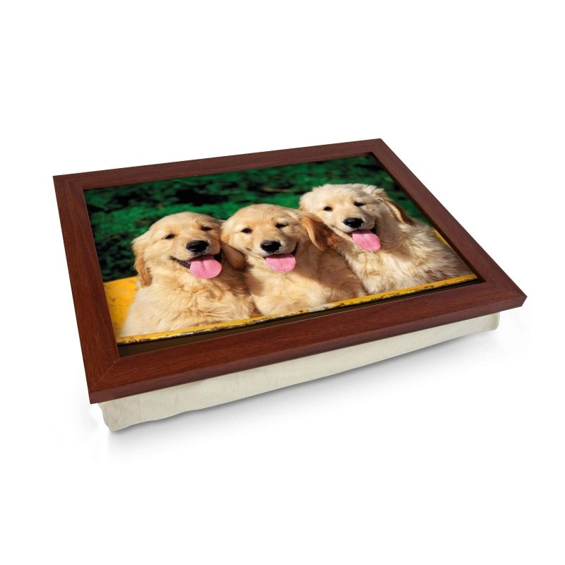 Yoosh Three Golden Retriever Puppies In A Tub Lap Tray - L0397 - Kitchen Tools & Gadgets - British D'sire Main image