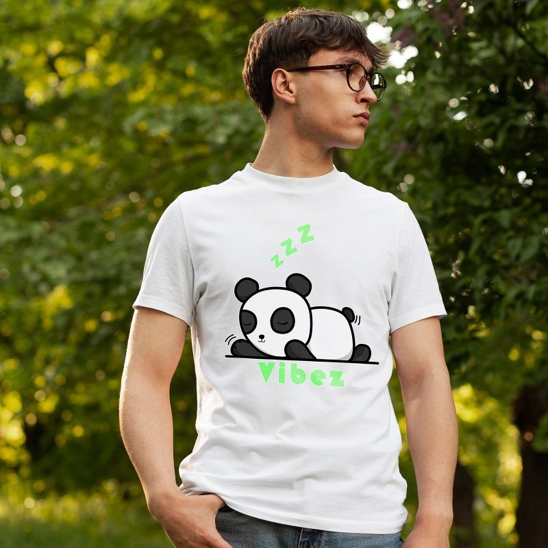 Yoosh Vibez Sleeping Panda T-Shirt - Mens T-Shirts & Shirts - British D'sire