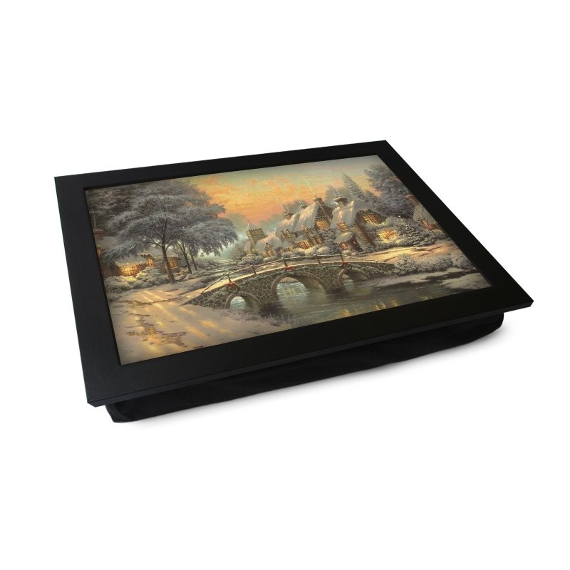 Yoosh Victorian Christmas Bridge Scene Lap Tray Secondary image
