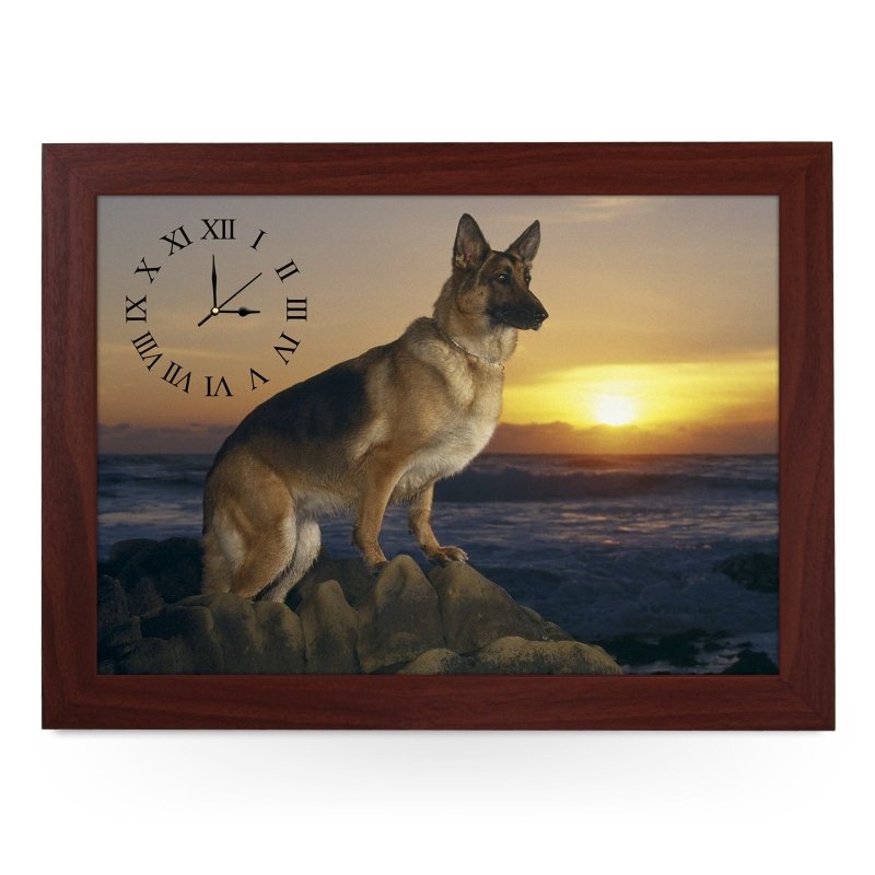 Yoosh Wooden Picture Frame Clock German Shepherd On Beach - Housings & Frames - British D'sire Main image