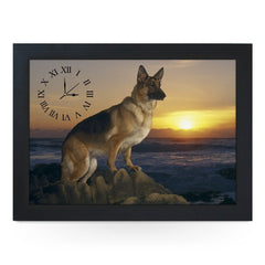 Yoosh Wooden Picture Frame Clock German Shepherd On Beach - Housings & Frames - British D'sire