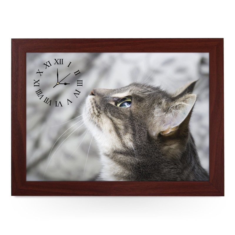 Yoosh Wooden Picture Frame Clock Grey Cat - Housings & Frames - British D'sire