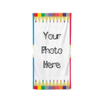Yoosh YOUR PHOTO In A Colouring Pencils Frame - Beach Towel - Towels - British D'sire