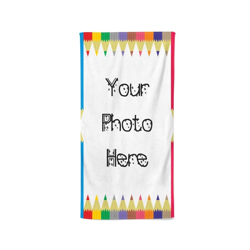 Yoosh YOUR PHOTO In A Colouring Pencils Frame - Beach Towel - Towels - British D'sire