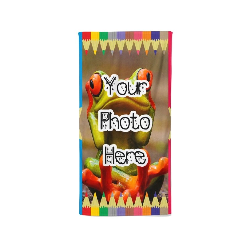 Yoosh YOUR PHOTO In A Colouring Pencils Frame - Beach Towel - Towels - British D'sire