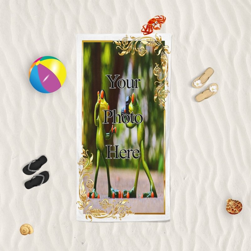 Yoosh YOUR PHOTO In A Golden Frame - Beach Towel - British D'sire