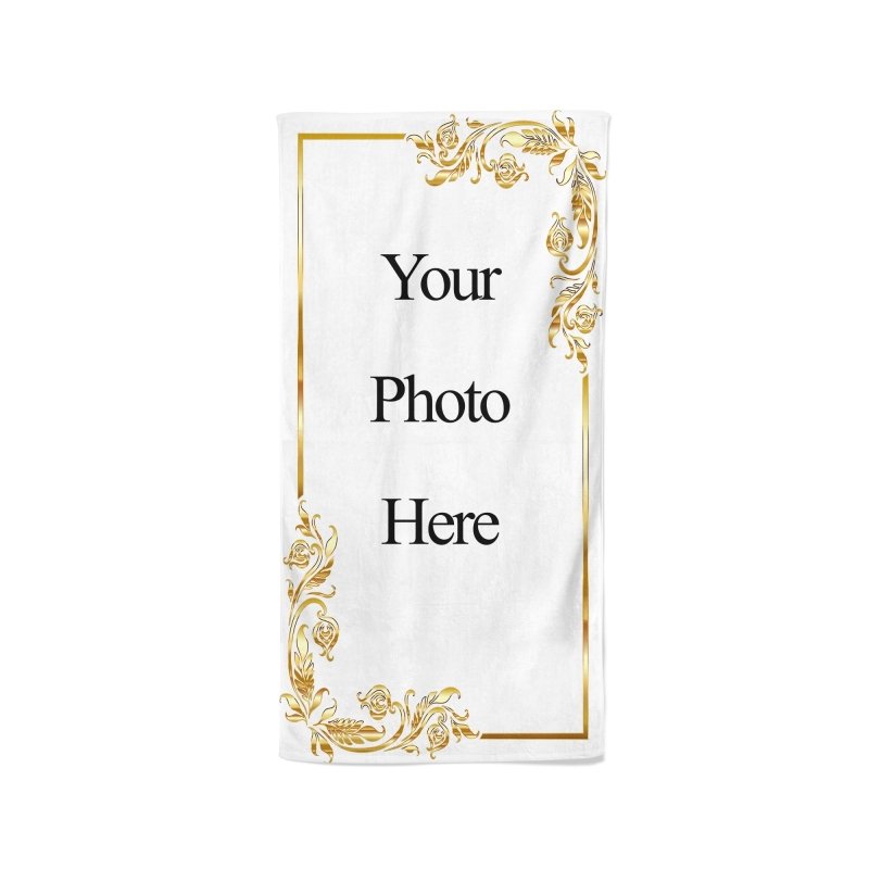Yoosh YOUR PHOTO In A Golden Frame - Beach Towel - British D'sire