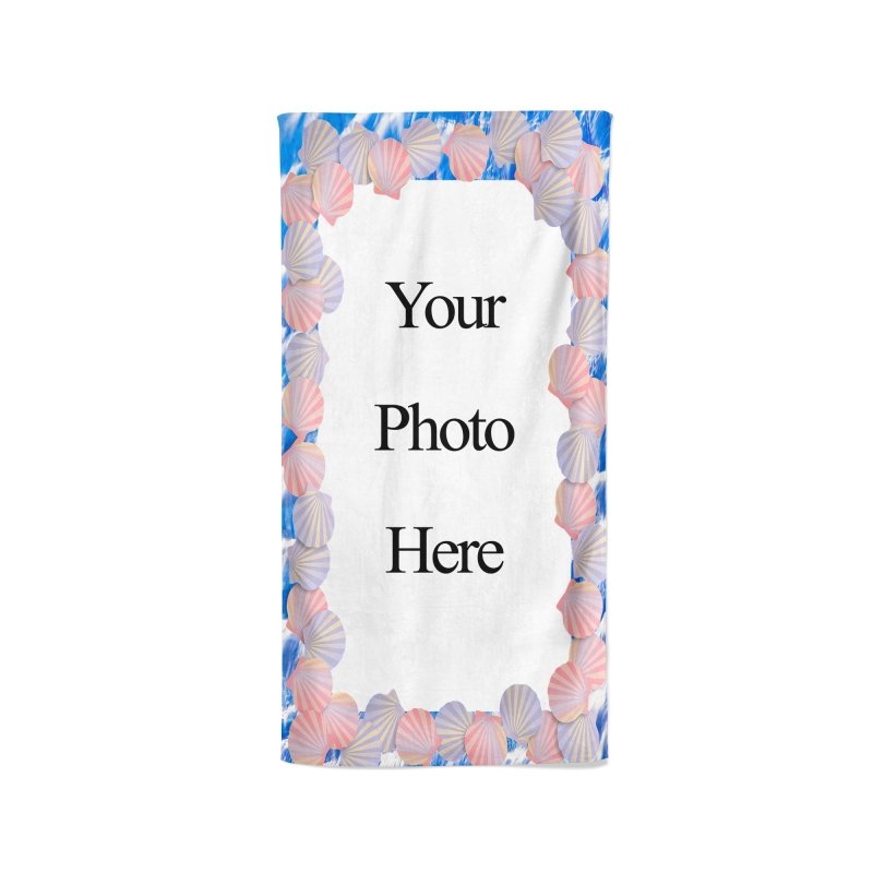 Yoosh YOUR PHOTO In A Seashell Frame - Beach Towel - British D'sire