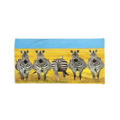 Yoosh Zebras In A Field - Beach Towel - Towels - British D'sire
