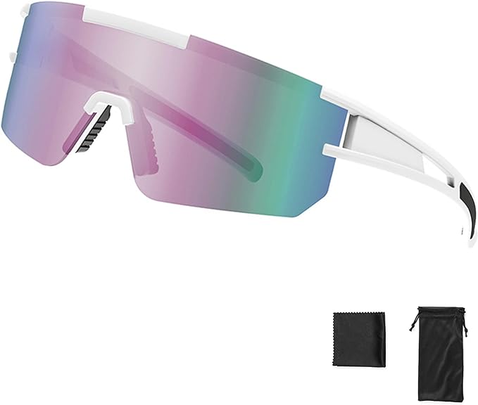 ZHABAO Polarized Sports Sunglasses for Men and Women, Cool Sports Glasses for Outdoor Baseball Cycling Running Fishing Golf - British D'sire Main image