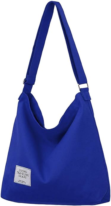 ZhengYue Hobo Bag, Women's Canvas Handbag Crossbody Bag Beach Bag Simple Shoulder Bag Ladies Large Cotton Tote Handbag Girls Shopping Bag for Travel Daily Use - British D'sire