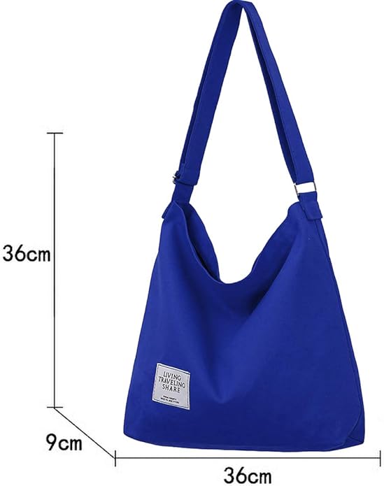 ZhengYue Hobo Bag, Women's Canvas Handbag Crossbody Bag Beach Bag Simple Shoulder Bag Ladies Large Cotton Tote Handbag Girls Shopping Bag for Travel Daily Use - British D'sire