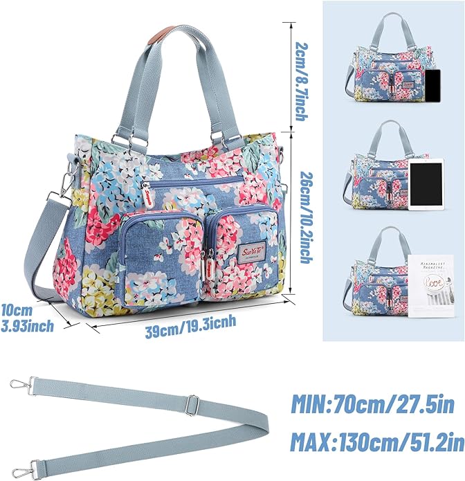 zootop Womens Handbag Top Handle Bag Multi Pockets Crossbody Shoulder Bag with Detachable Shoulder Strap Waterproof Messenger Bag Large Tote Bag for Casual Work Shopping Travel - British D'sire